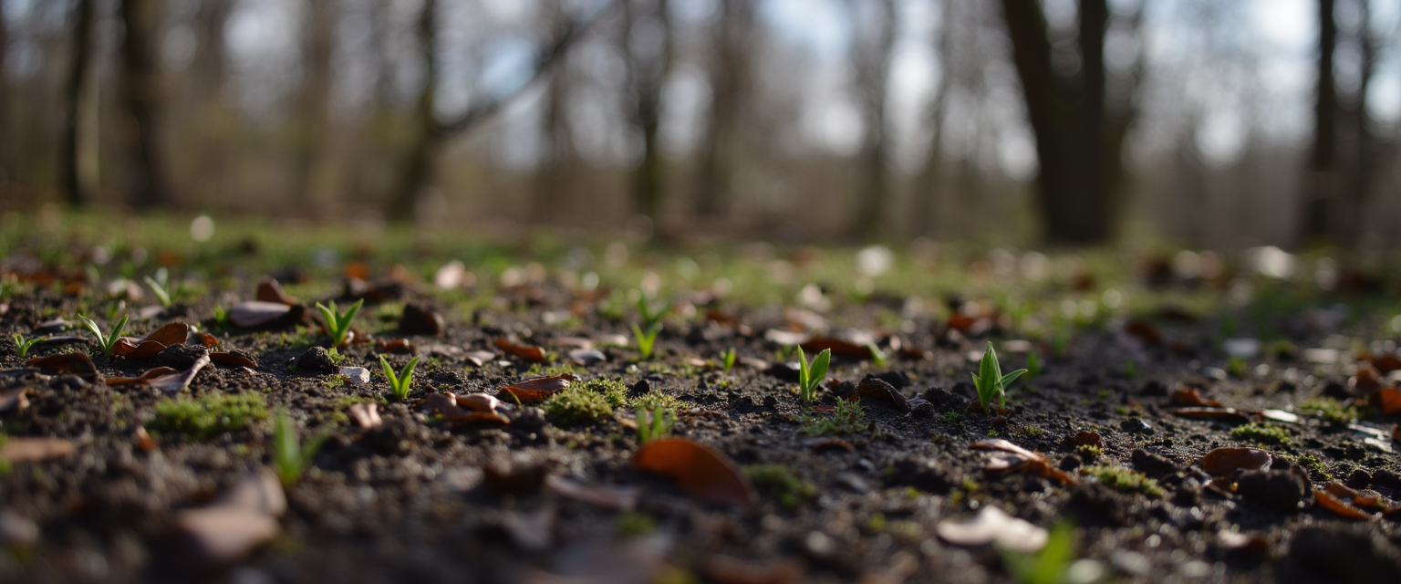 A slow-blooming forest scene, honoring the truth that growth unfolds in its own sacred time.
