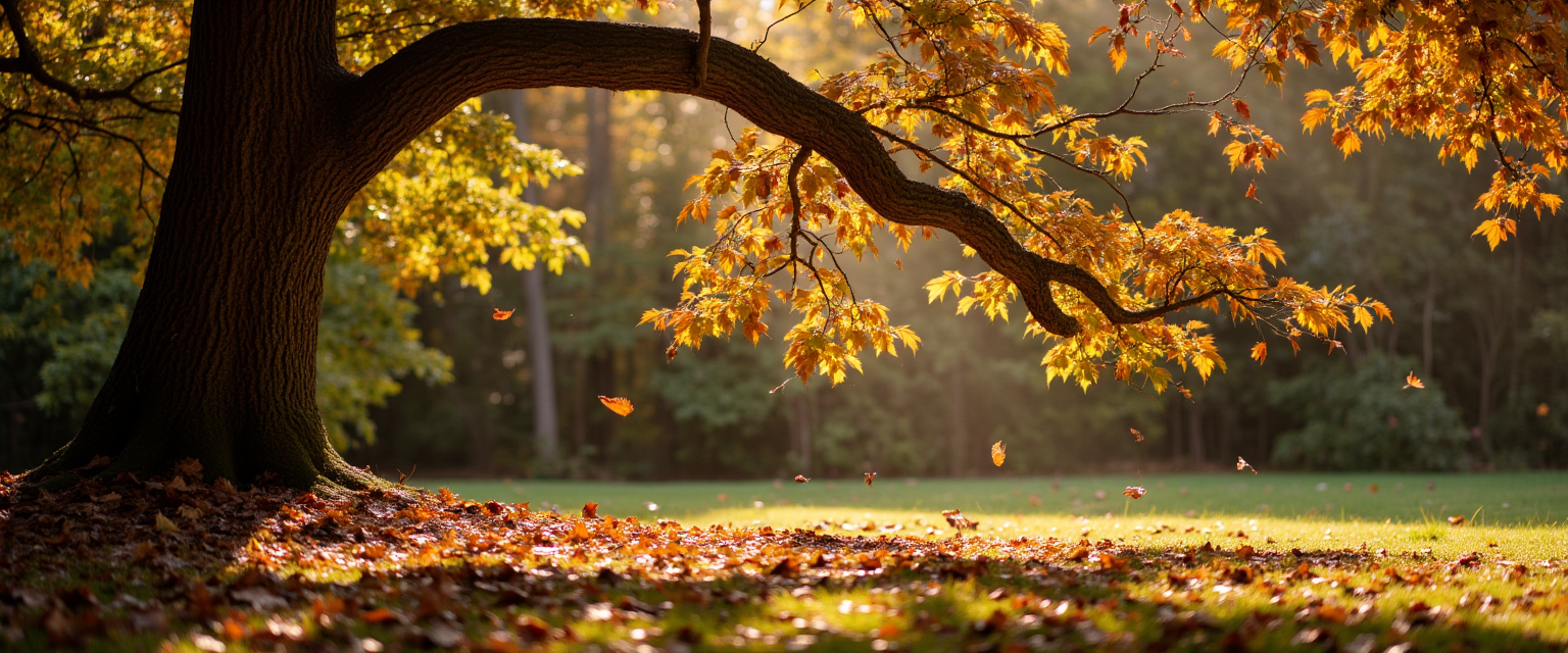 A shedding tree bathed in light—symbolizing the beauty in releasing what no longer serves in order to return to self.