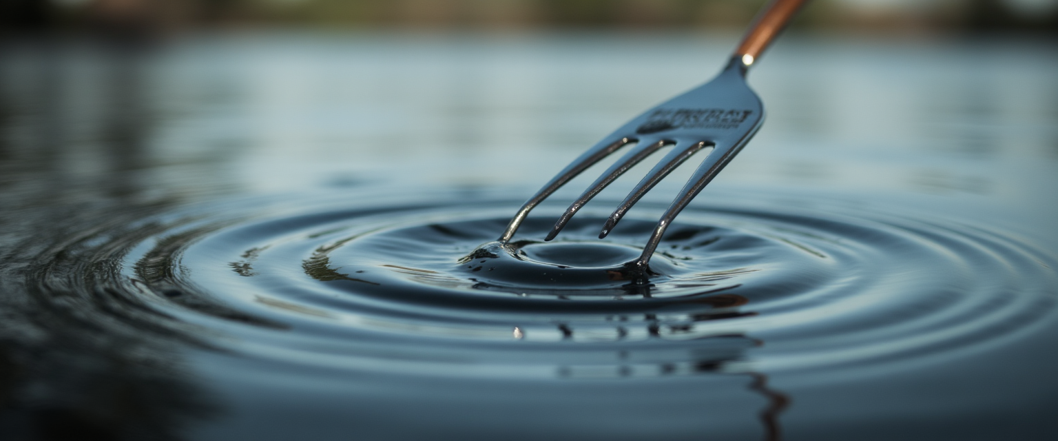 Cymatic ripple from tuning fork representing frequency medicine.