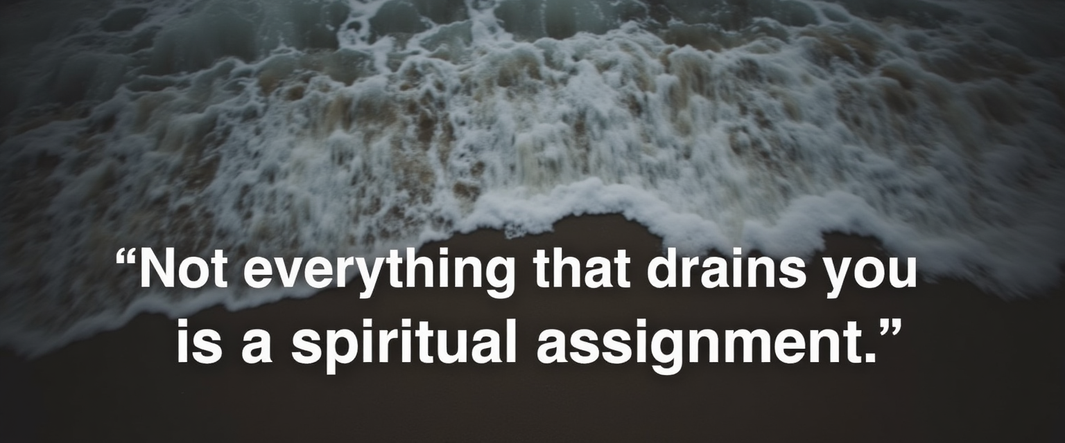 Quote image with spiritual message on burnout.