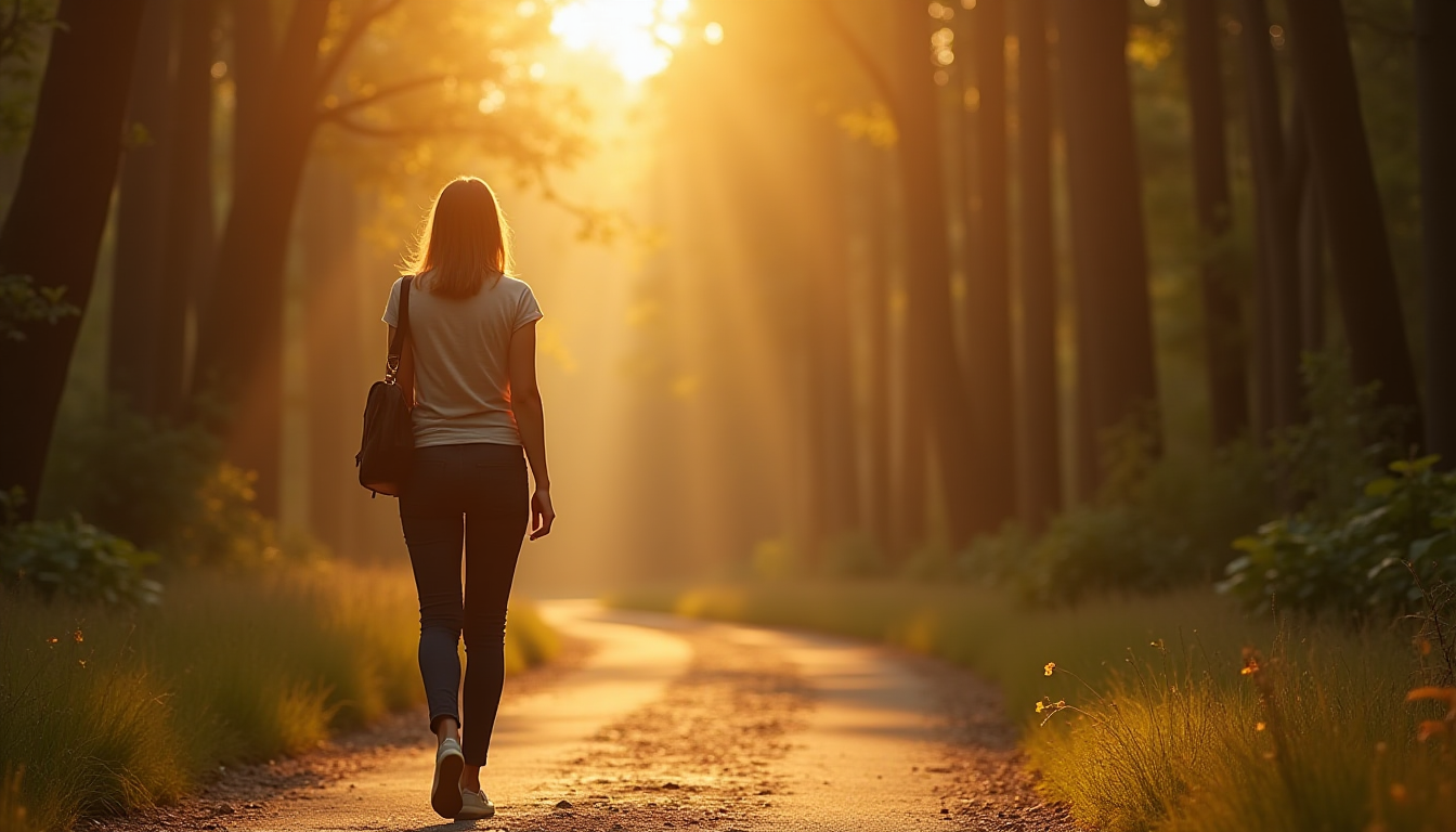 “Walking inward, toward light, symbolizing inner sovereignty and freedom.