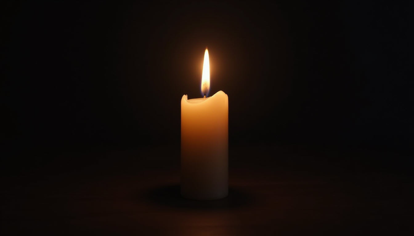 A glowing candle flame in the dark—symbolizing the God-given freedom already inside you.